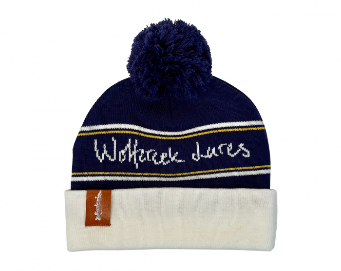 Wolfcreek Lures Classic Pom Pom Beanie - Navy White i gruppen Kläder / Mössor hos Örebro Fiske & Outdoor AB (WC Pom Pom Navy White)